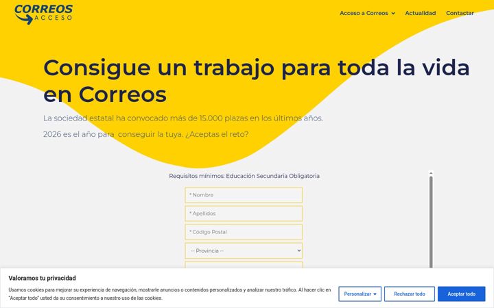 Screenshot of correos-acceso.com