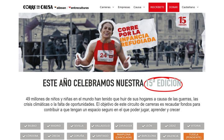 Screenshot of correporunacausa.org