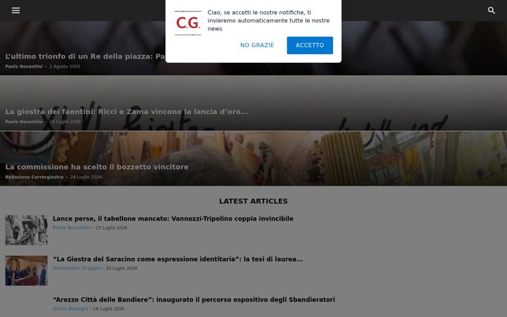 Skärmbild av corrergiostra.it
