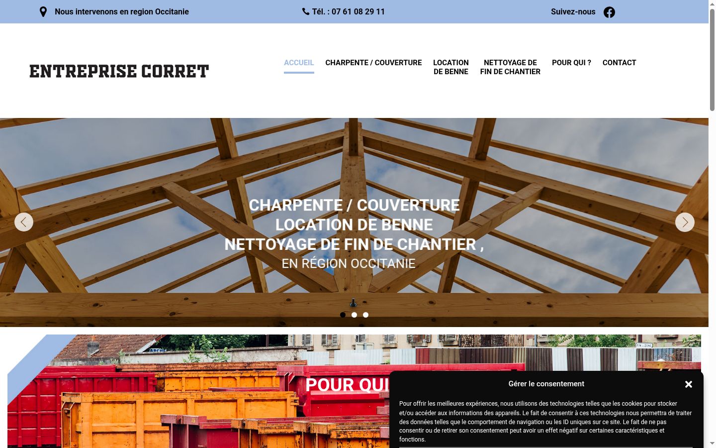 Screenshot del banner di consenso mostrato prima di qualsiasi interazione