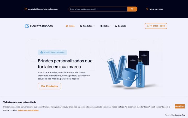 Screenshot of corretabrindes.com