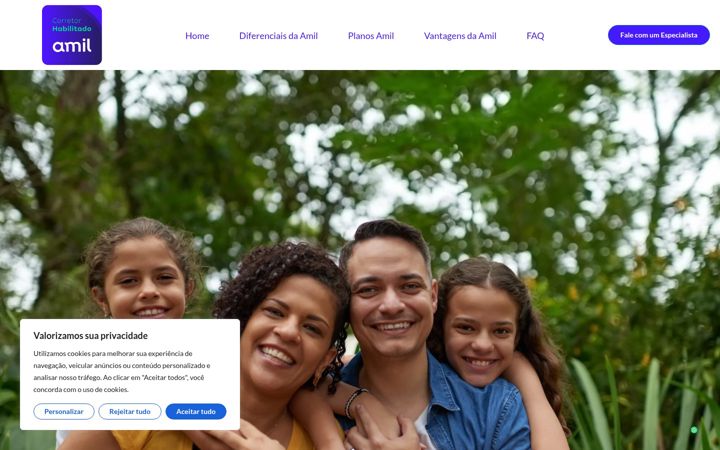 Screenshot of corretoramilsaude.com.br