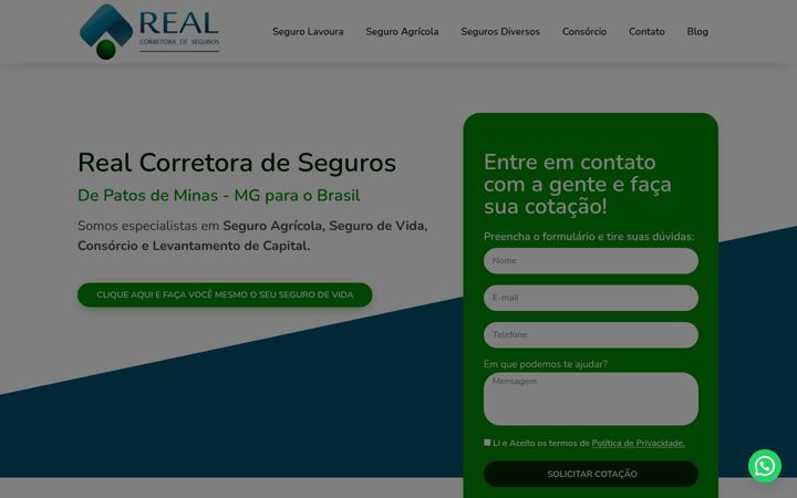 Capture d'écran de corretorarealseguros.com.br