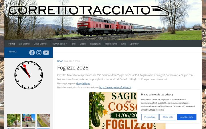 Skärmbild av correttotracciato.it