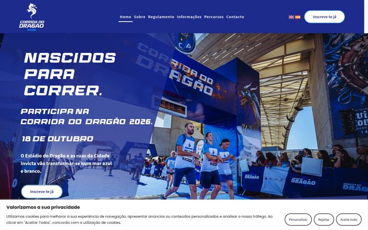 Screenshot of corrida-do-dragao.pt
