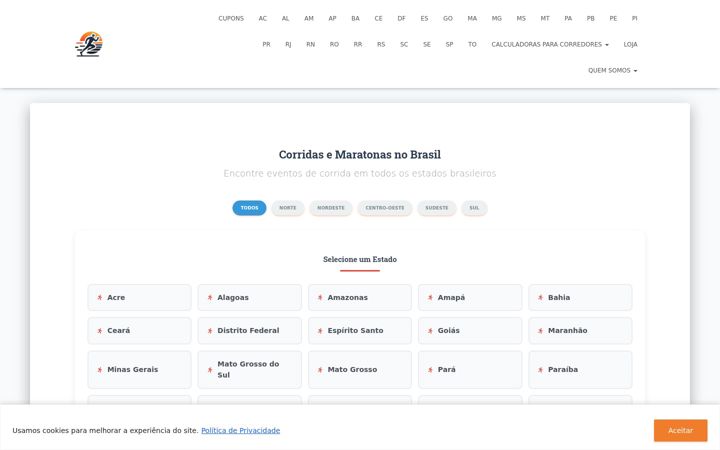 Screenshot of corridasemaratonas.com.br