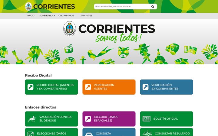 Screenshot of corrientes.gob.ar