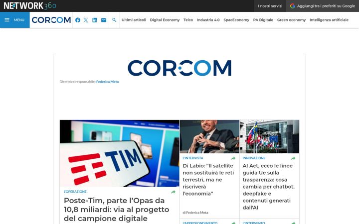 Screenshot of corrierecomunicazioni.it