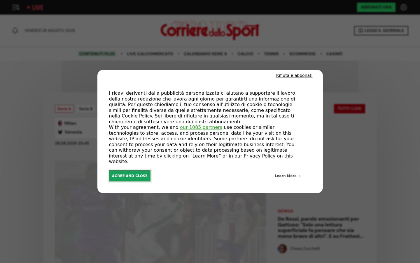 Screenshot tal-banner tal-kunsens muri qabel kwalunkwe interazzjoni