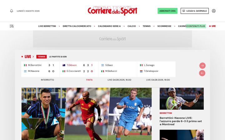 Screenshot of corrieredellosport.it