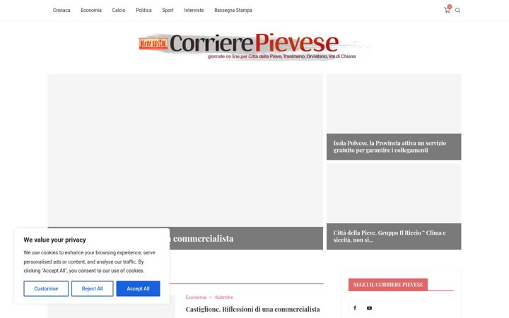 Screenshot of corrierepievese.it