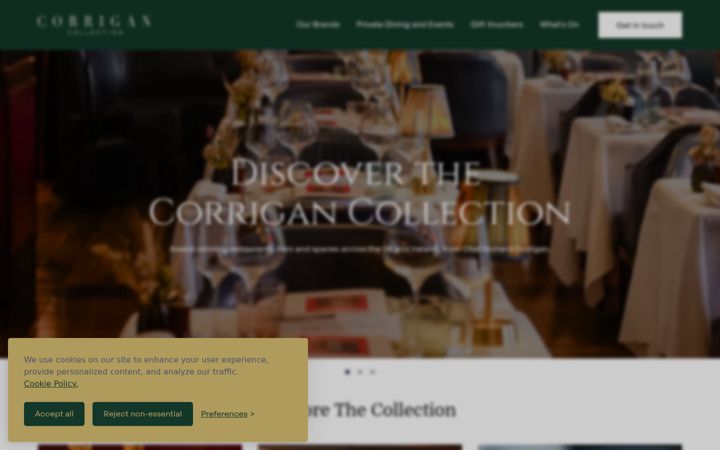Screenshot of corrigancollection.com