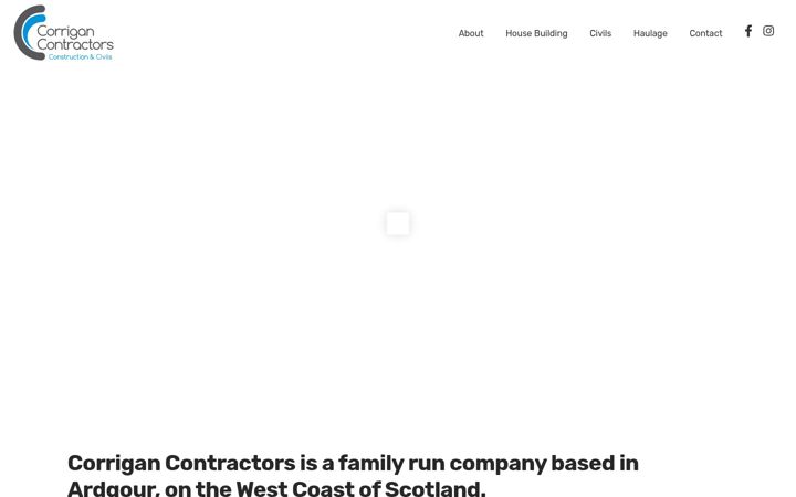 Screenshot of corrigancontractors.co.uk