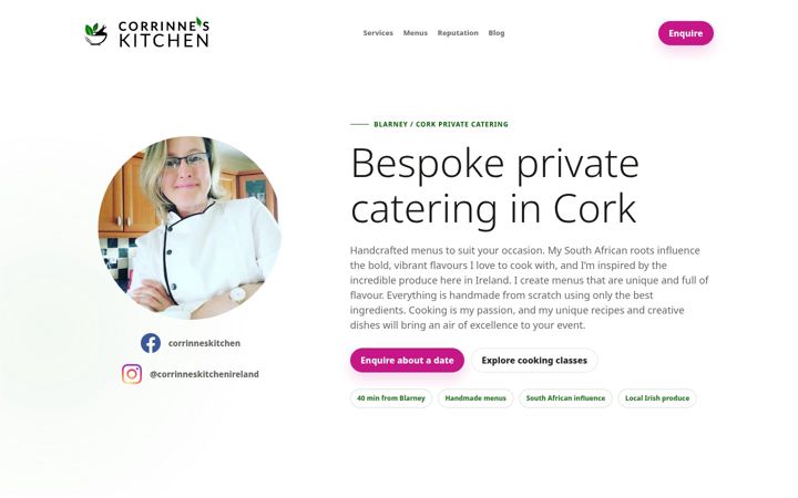 Screenshot of corrinneskitchen.ie