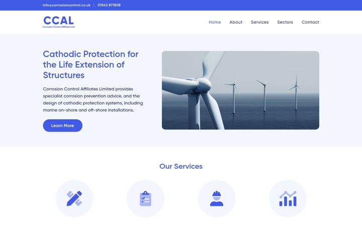 Screenshot of corrosioncontrol.co.uk