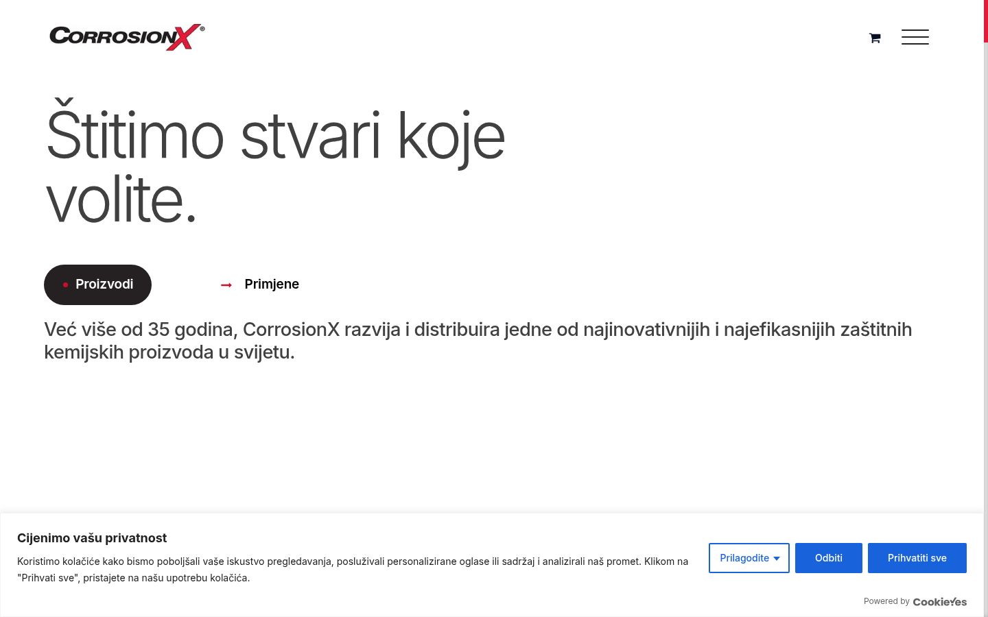 Screenshot van de toestemmingsbanner zoals getoond vóór enige interactie