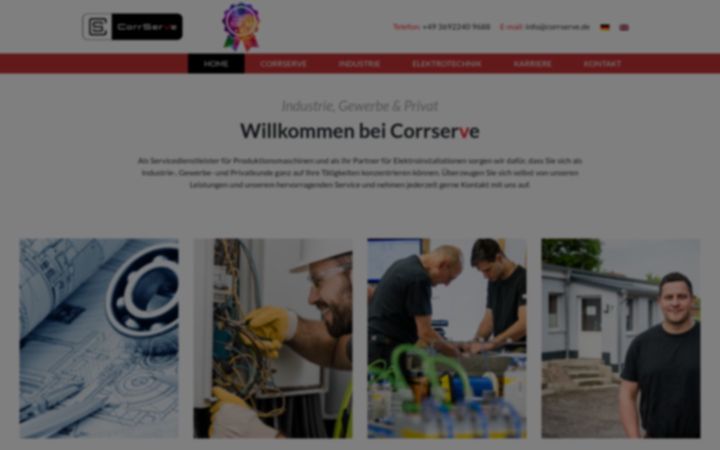 Screenshot of corrserve.de