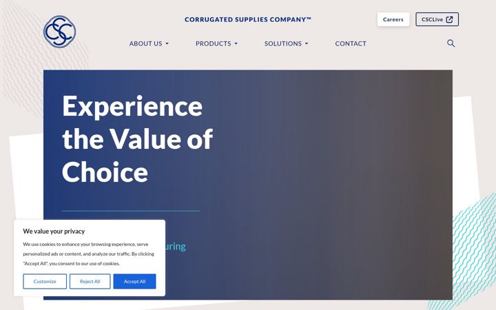 Screenshot of corrugatedsuppliescompany.com