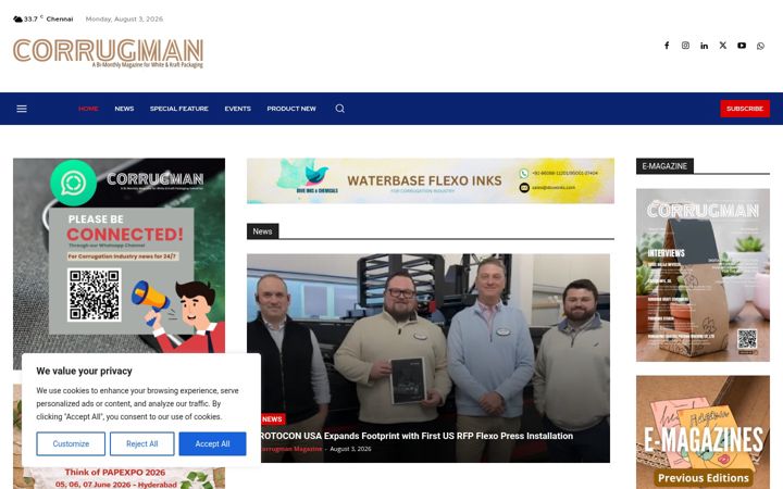 Screenshot of corrugman.com