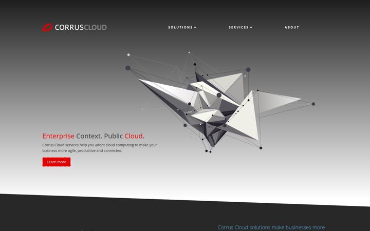 Screenshot of corruscloud.com