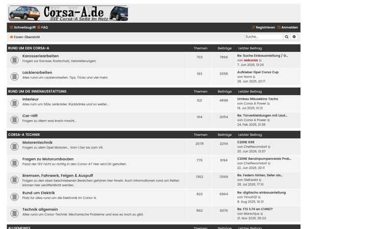 Screenshot of corsa-a.de