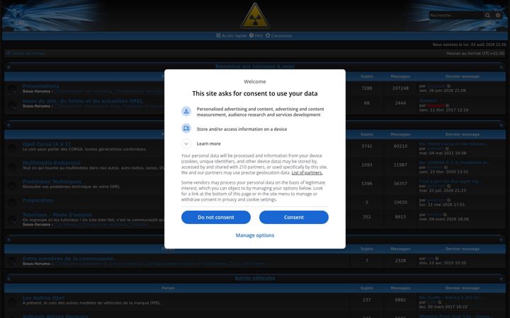 Screenshot of corsa-connexion.net