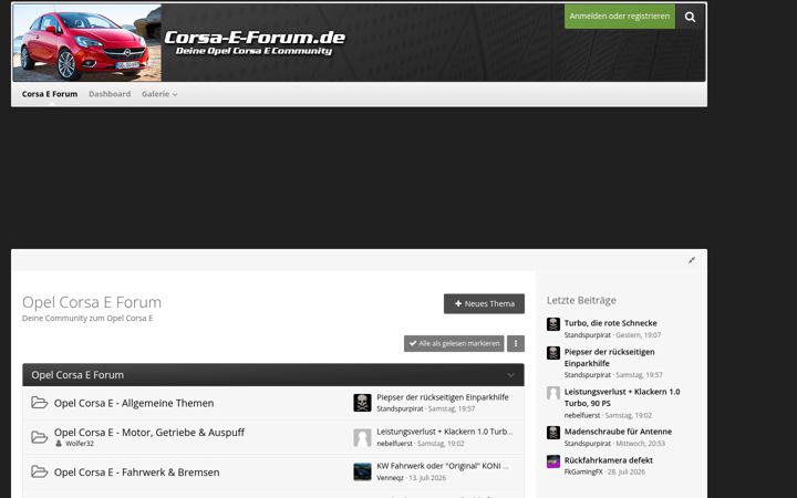 Screenshot of corsa-e-forum.de