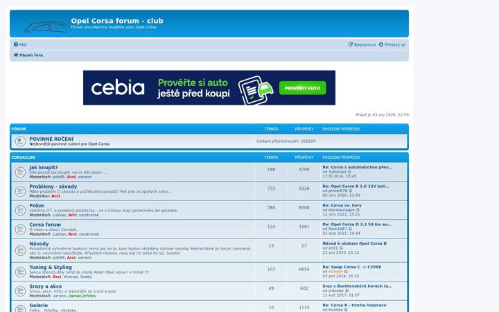 Screenshot von corsaclub.cz