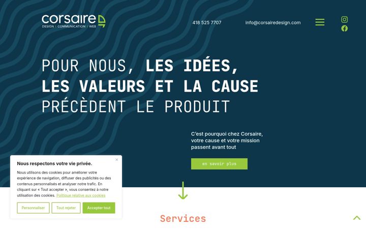 Screenshot of corsairedesign.com
