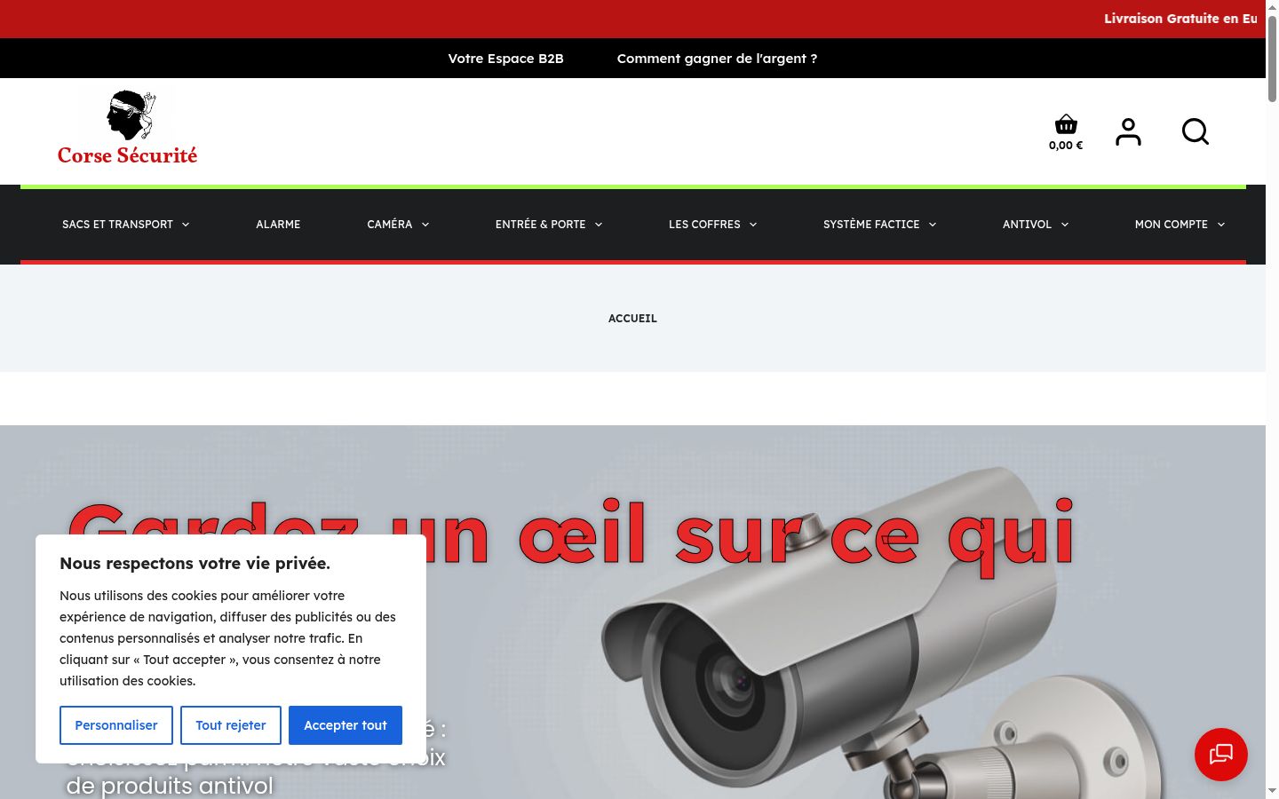 Screenshot del banner di consenso mostrato prima di qualsiasi interazione