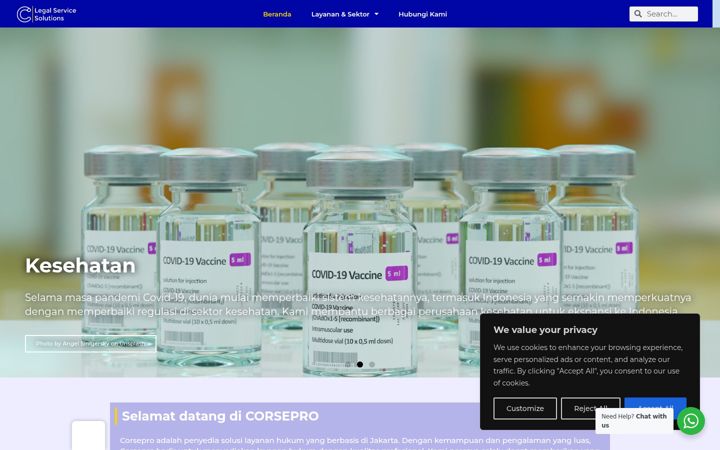 Screenshot of corsepro.com