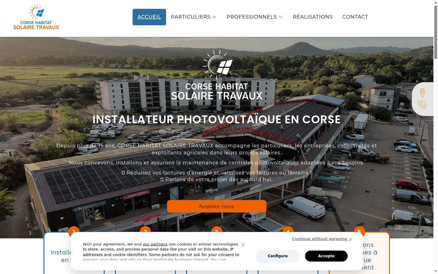 Screenshot del banner di consenso mostrato prima di qualsiasi interazione
