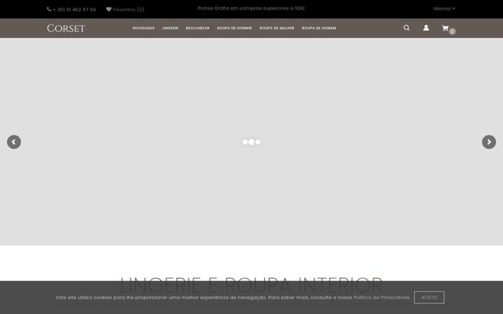 Screenshot of corset.pt