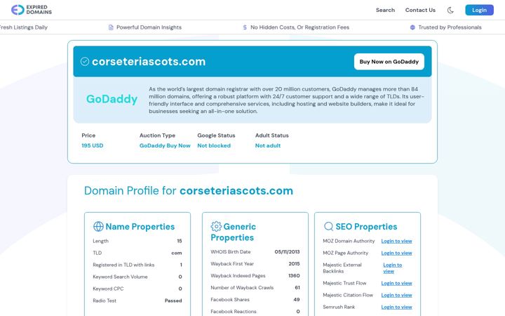 Screenshot of corseteriascots.com