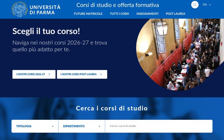 Screenshot of corsi.unipr.it