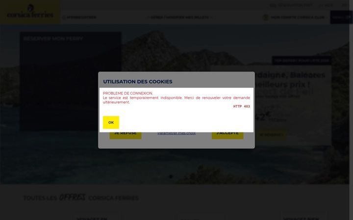 Screenshot of corsica-ferries.fr