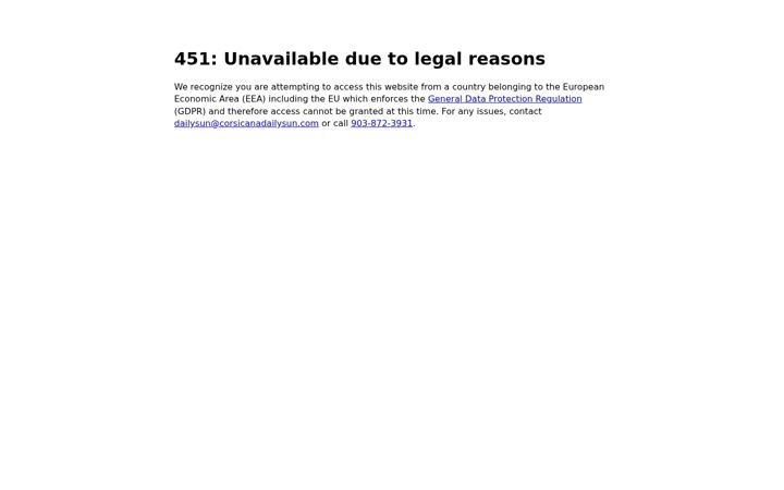 Screenshot of corsicanadailysun.com