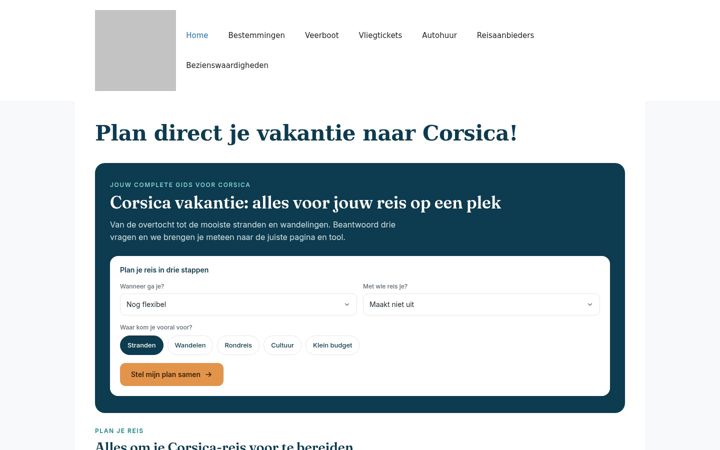 Screenshot of corsicavakantieinfo.nl