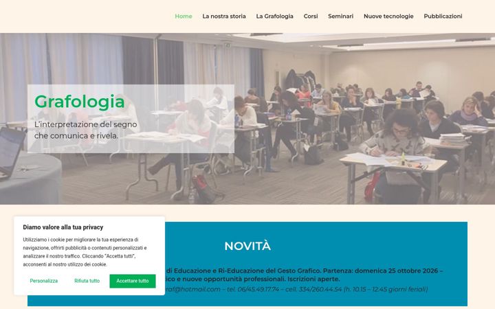 Screenshot of corsidigrafologia.it