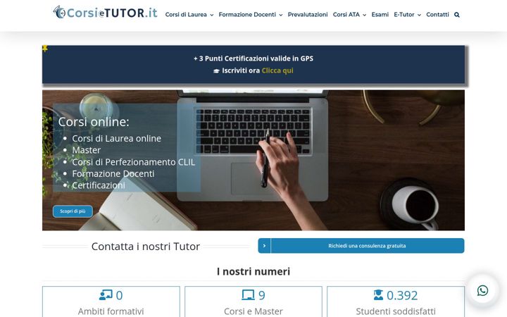Screenshot of corsietutor.it