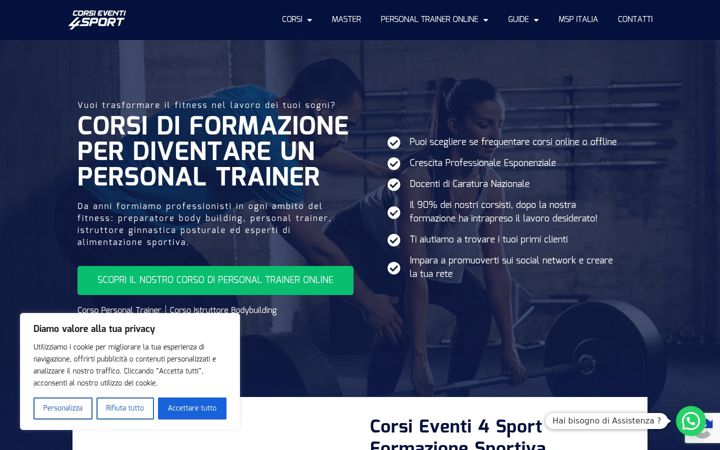 Screenshot of corsieventi4sport.it