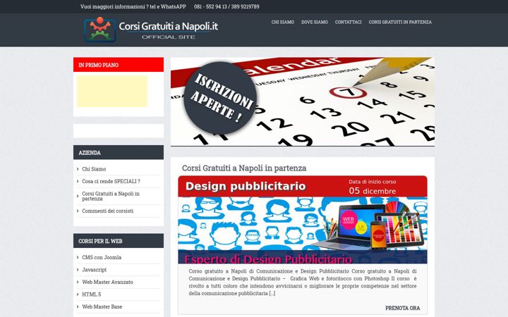 Screenshot di corsigratuitianapoli.it