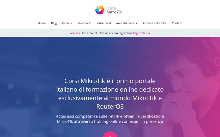Screenshot of corsimikrotik.it