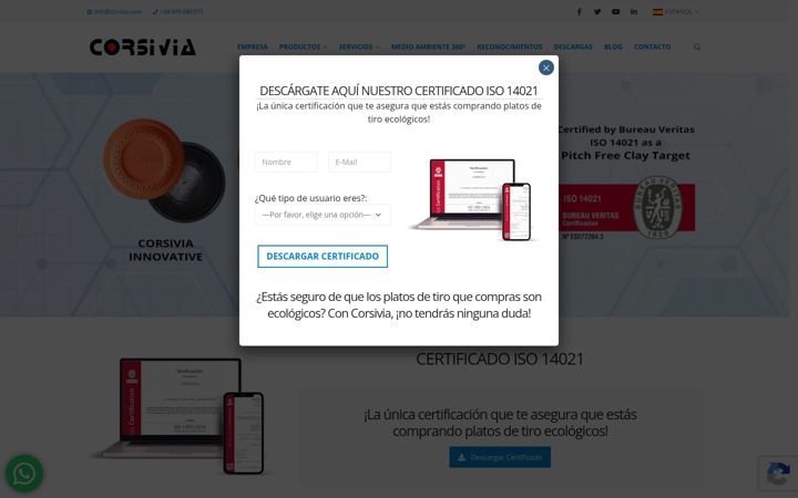 Screenshot of corsivia.com