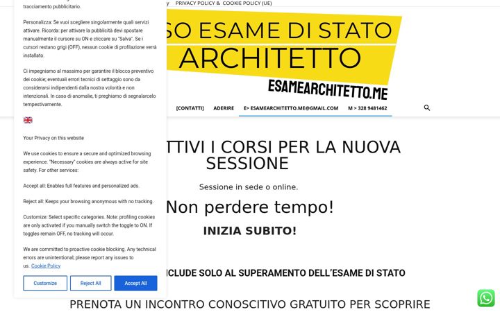 Skærmbillede af corsoesamedistatoarchitettura.it