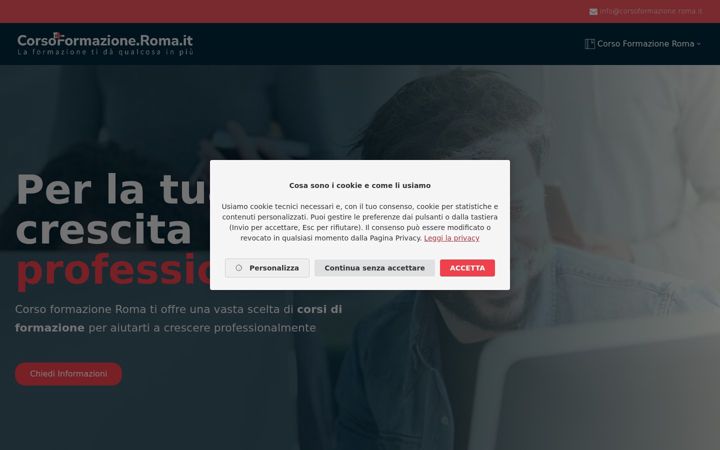 Skærmbillede af corsoformazione.roma.it