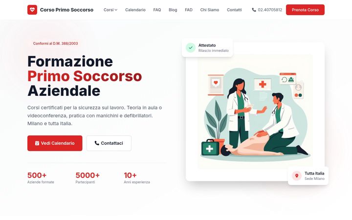 Screenshot of corsoprimosoccorso.com