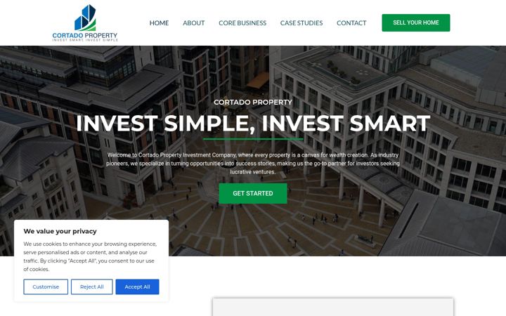 Screenshot of cortadoproperty.co.uk