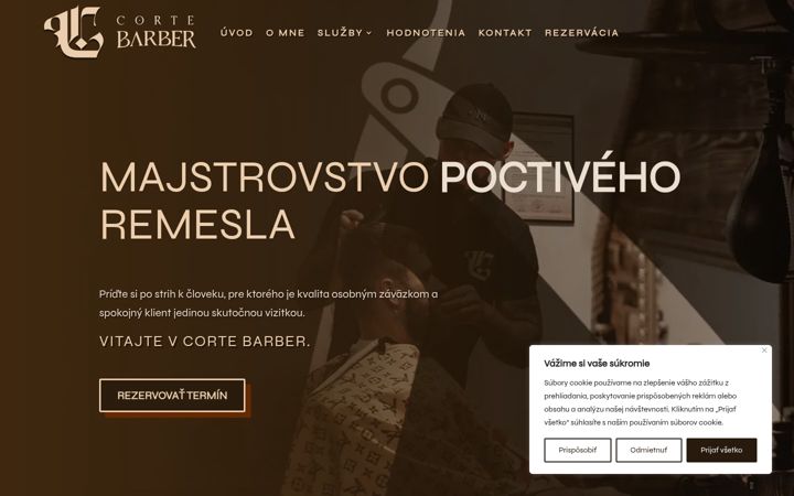 Screenshot of corte.sk