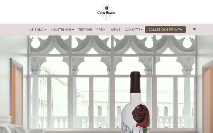 Екранна снимка на cortebacaro-vini.it